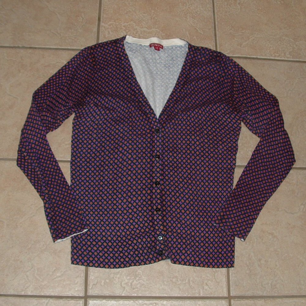 Multicolored Sz Large Casual or Dress Lightweight Soft Stretchy Cardigan Sweater